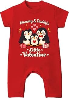 Baby Buzz Mommy & Daddy's Little Valentine Dress Outfit Romper For Baby Boy Girl | New Born Cute Baby Dress | Valentine's Gift Photoshoot Cotton Clothes