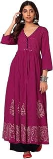 Indya Women's Anarkali Maxi Ethnic Kurta Dress