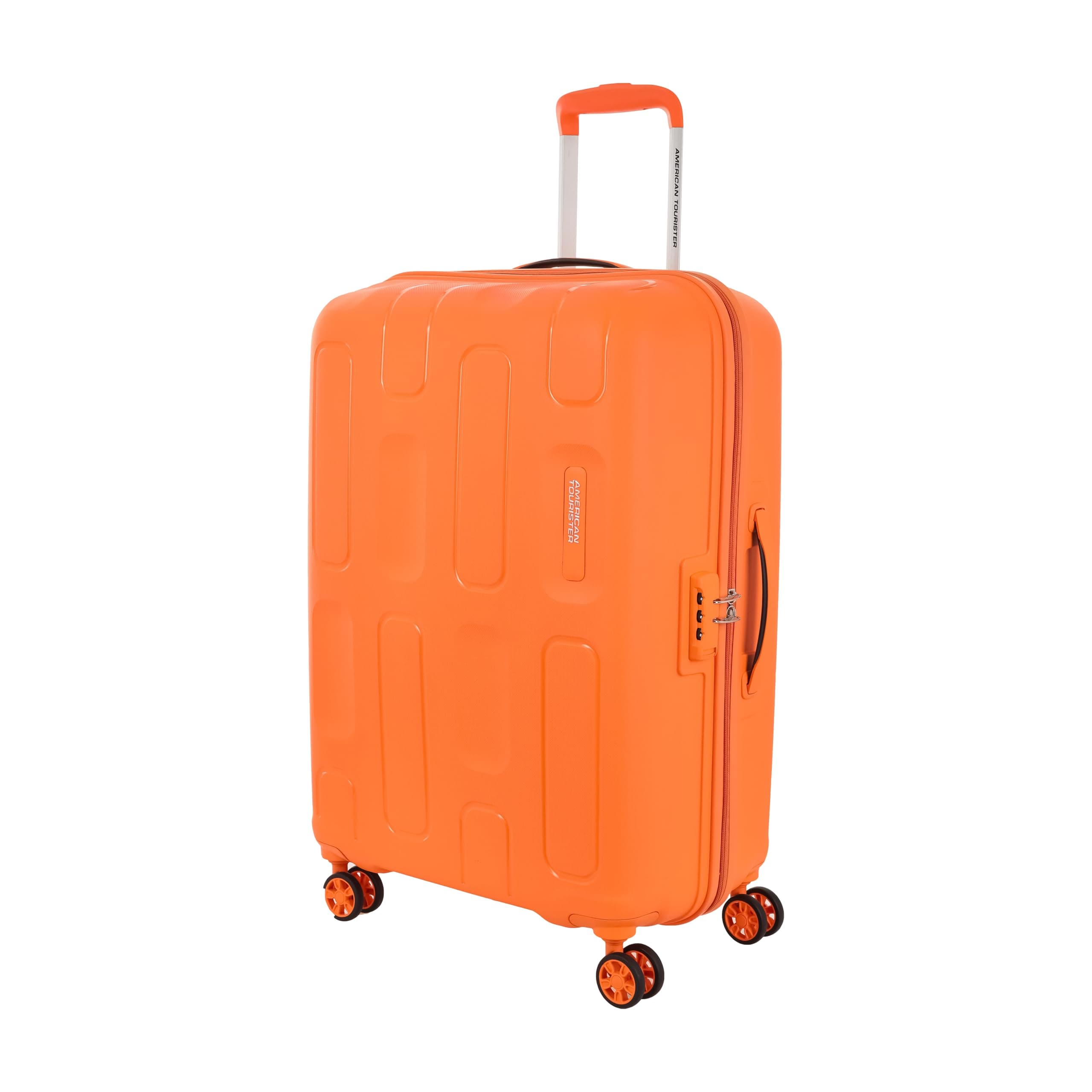 American Tourister Ivy 2.0|Medium Size Check-in Spinner Trolley Bag (68 cm)|360° 8 Wheel Travel Luggage|Hard Case Polypropylene (PP) Suitcase|Combination Lock|Tan Orange