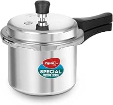 Pigeon by Stovekraft 12736 Aluminium Pressure Cooker 3 litre Non Induction Base Outer Lid (Silver)