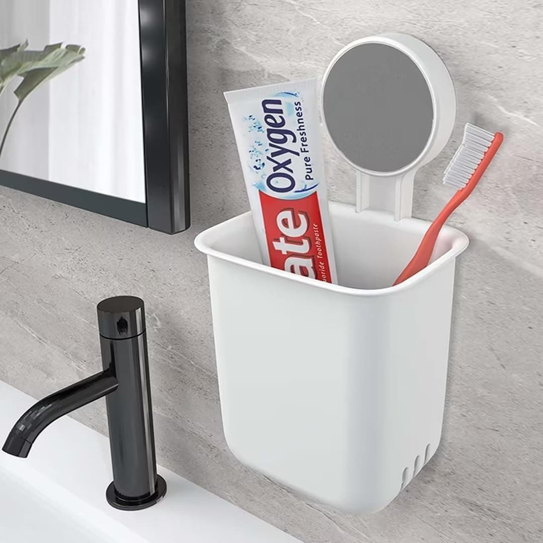 SHALVI Plastic Toothbrush Holders for Bathroom | Toothbrush Holders for Toothbrushes | Wall Mounted Toothbrush Holder/Bathroom Shelf for Wall (Plastic Toothbrush Holder)