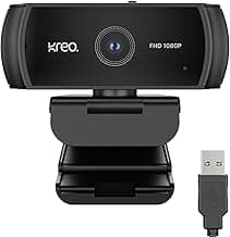 Kreo Owl Lite Full HD Webcam with 1080P 30 FPS, Auto-Focus and Built-in Dual Digital Mic, Plug and Play Setup for Video Call, Streaming, YouTube and More (Black, Owl Lite)