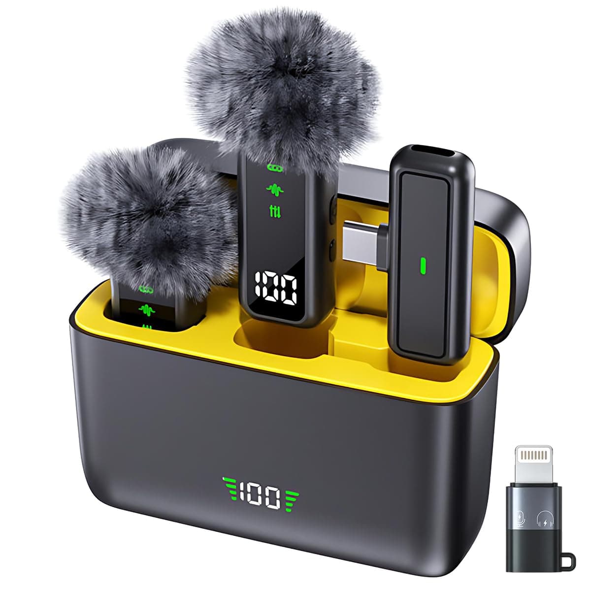 LEKATO Wireless Microphone with AI Noise Cancellation – Clip-On Collar Mic for iPhone & Android | Long Battery & Range | Wireless Mic for YouTube, Vlogging & Video Recording