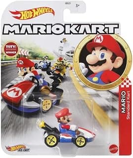 Hot Wheels Mario Kart Mario, Standard Kart Vehicle Die-Cast for 3 Years & Above