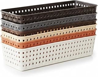 Oblivion Wardrobe Organizer for Storage 6 Pcs - Plastic Multipurpose Desk Organizer Tray, Multicolour Office Drawer Dividers Bins for Household Items, Bathroom, Makeup, Bedroom Dresser & Basket Rack