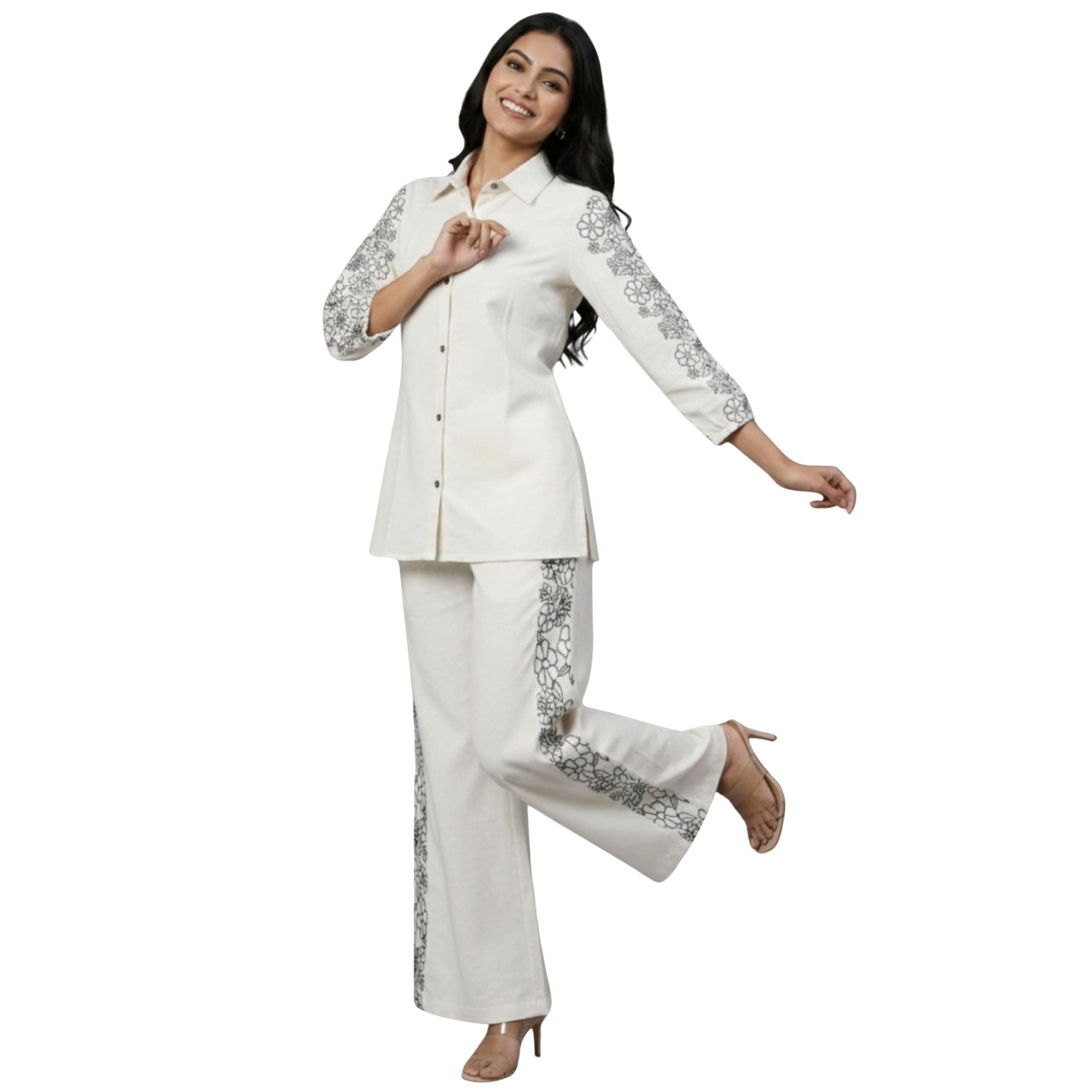 SHANTVAN GALLERY Co Ord Set for Women Stylish Card Set Dress for Women Trendy Top with Plazo Pant Ladies Coord Outfit Modern Wear for Travel Office Casual Look Premium Two Piece Clothing Style