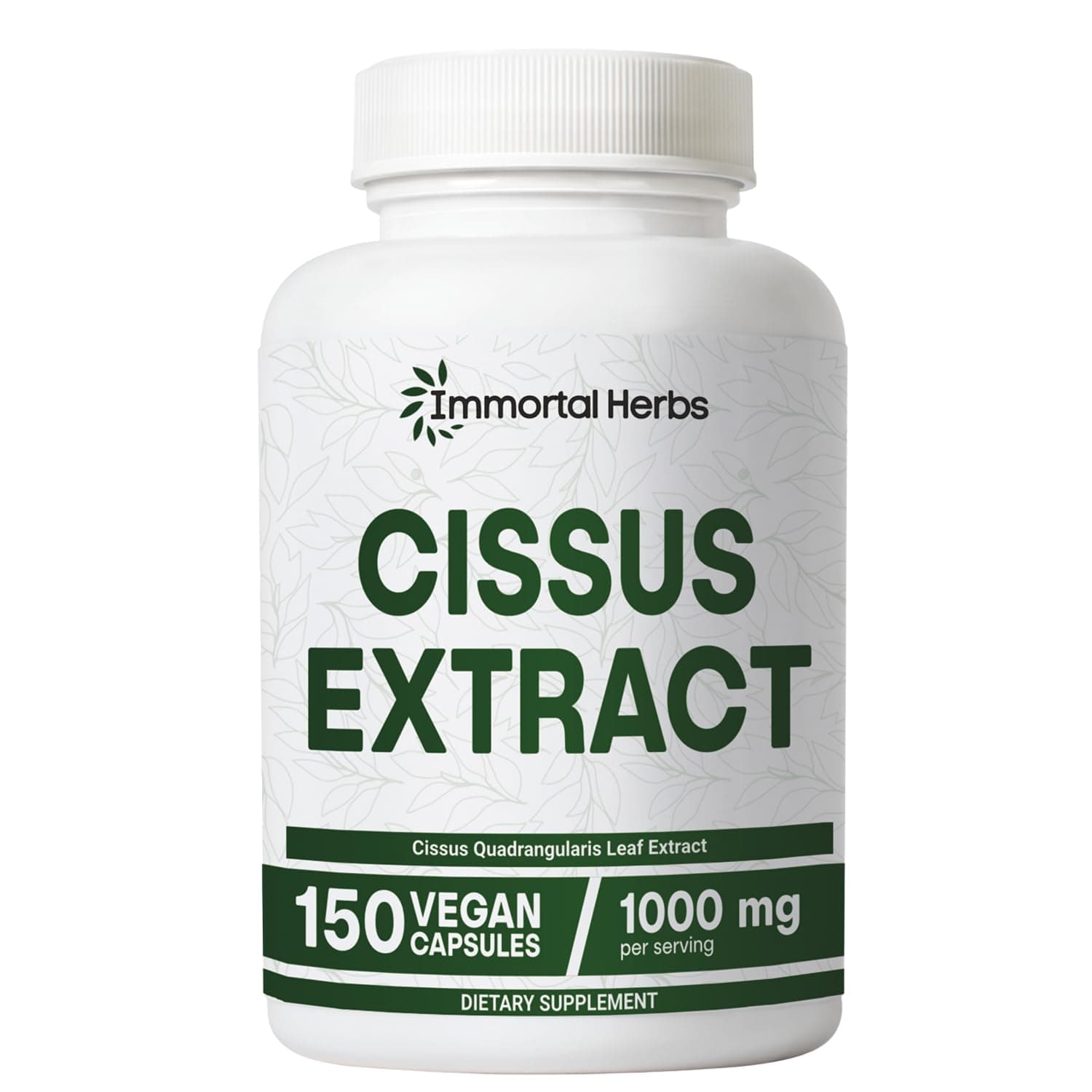 Immortal Herbs Cissus Quadrangularis Supplement 1000mg, 150 Pills, Pure Extract Powder with 40% Ketosterones, Non-GMO and Gluten-Free Cissus Extract Capsules for Men and Women