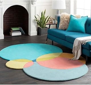 Hand Tufted Irregular Unshaped Designer Woolen Carpets for Living Room Bedroom and Hall Size 5x8 Feet (150x240 cm) Color D3 Multi