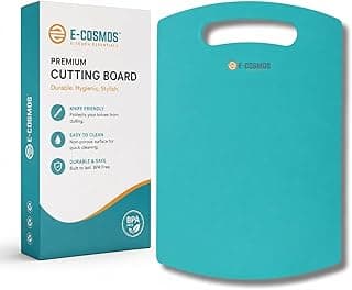 E-COSMOS® Plastic Cutting/Chopping Board for Kitchen, Heavy-Duty & Durable Kitchen Board for Vegetable and Meat Chopping, Anti-Slip Grip, Easy to Clean (Turquoise)