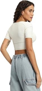 FOREVER 21 Womens Solid Fitted Crop Tops