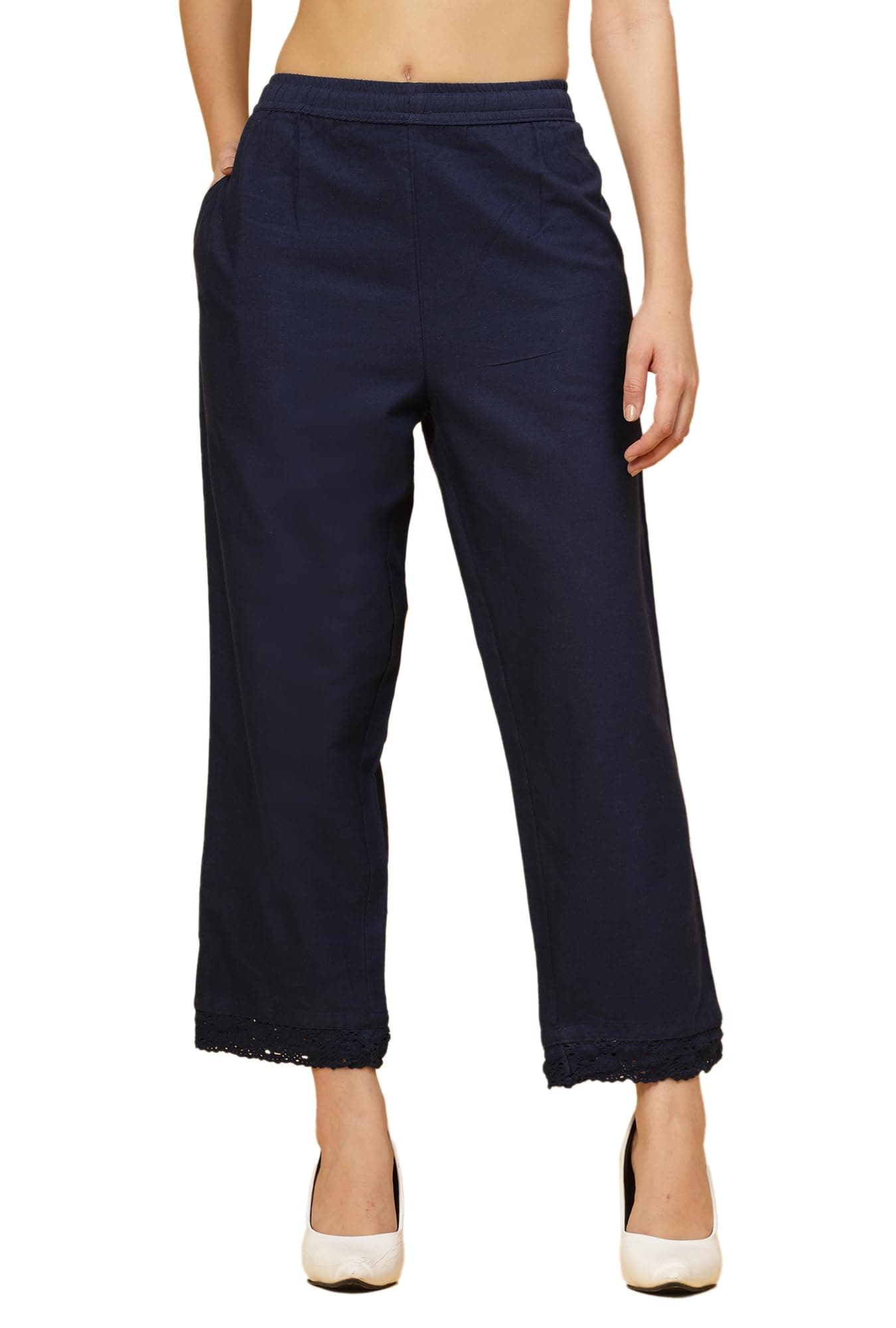 Pistaa's Women's Regular Fit High Rise Palazzo