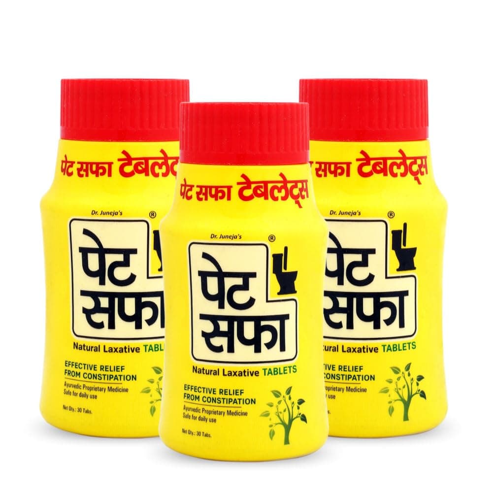 Pet Saffa Tablets | Natural Laxative | Constipation Relief | Relief from disgetive problems like Acidity, Gas & Bloating - 30 Unit (Pack of 3)