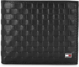 Tommy Hilfiger Men's Global Coin Wallet Castell - Black | Leather | 1 Coin Pocket | 2 Compartments | 4 Card Slots