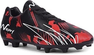Wavvy Football Shoes for Mens | Lightweight PVC Synthetic Leather Upper, High Shear Strength TPU Sole | Football Studs for Adult, Men & Boys | Football Cleats | Football Sports Shoes