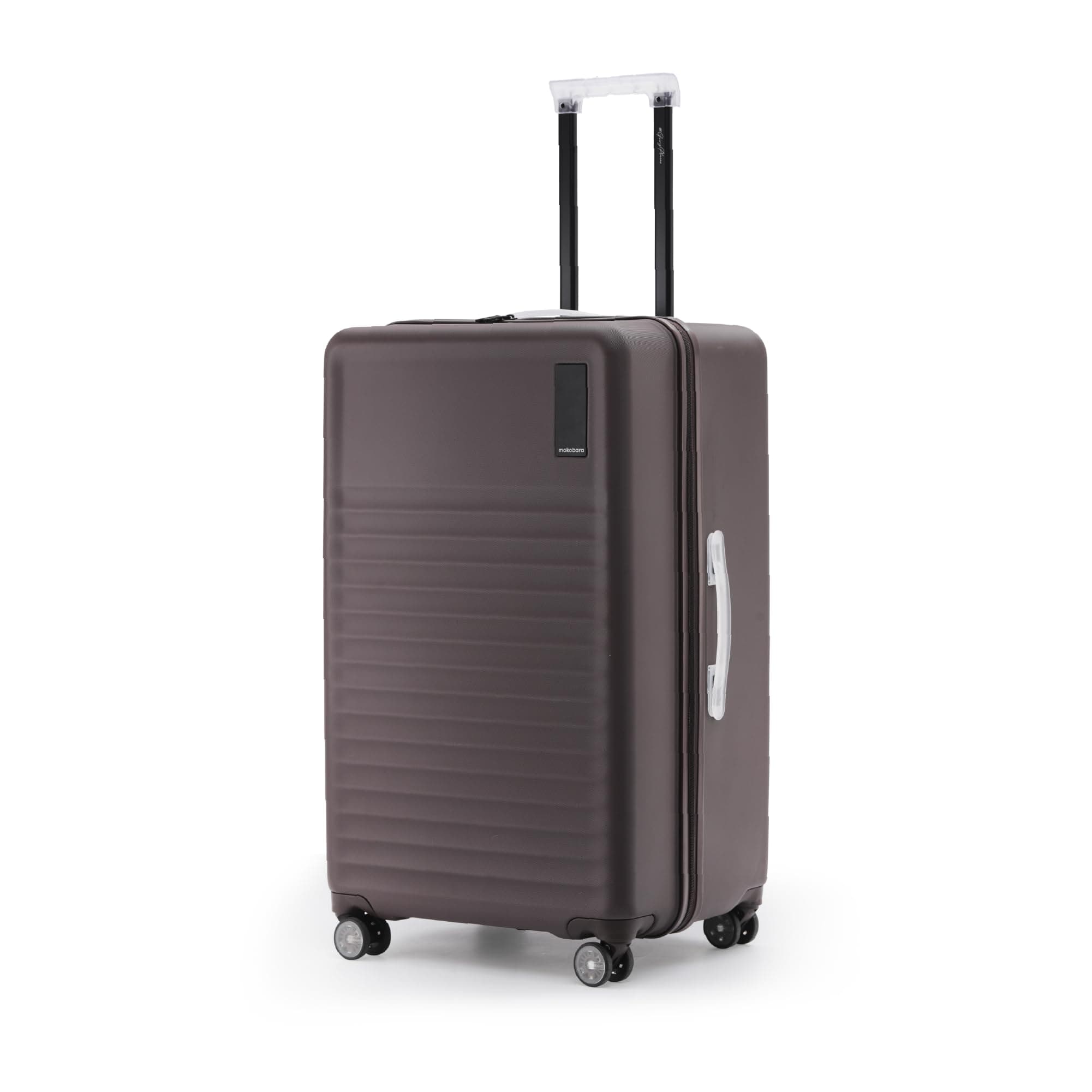 MOKOBARA Aisle Trunk Check-in Large Luggage Trolley Bag-76.5cm(105L),Polycarbonate Hardshell,Frosted Hardware,TSA Lock,YKK Zipper,360° 8 Silent Wheels,Suitcase for 15+ Day Travel,Brown(Cool Beans)