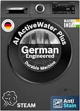 Bosch 9 kg 5 Star Front Load Fully-Automatic Washing Machine, AI ActiveWater, 14 Wash Programs, Removes 99.9% Germs with Steam, No Tangle or Wrinkle, SoftCare Paddle, Black Grey, WGA1420TIN