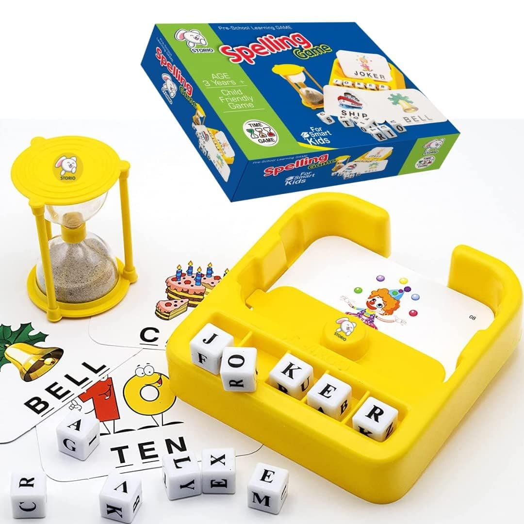 Storio Toys Spelling Brain Games for Kids with Flash Cards,2 in 1 Matching Letter Games,Sight Words Recognition Cognitive_Skills Kindergarten Teaching Tools Preschool 3-8 Years Wordperfect Junior