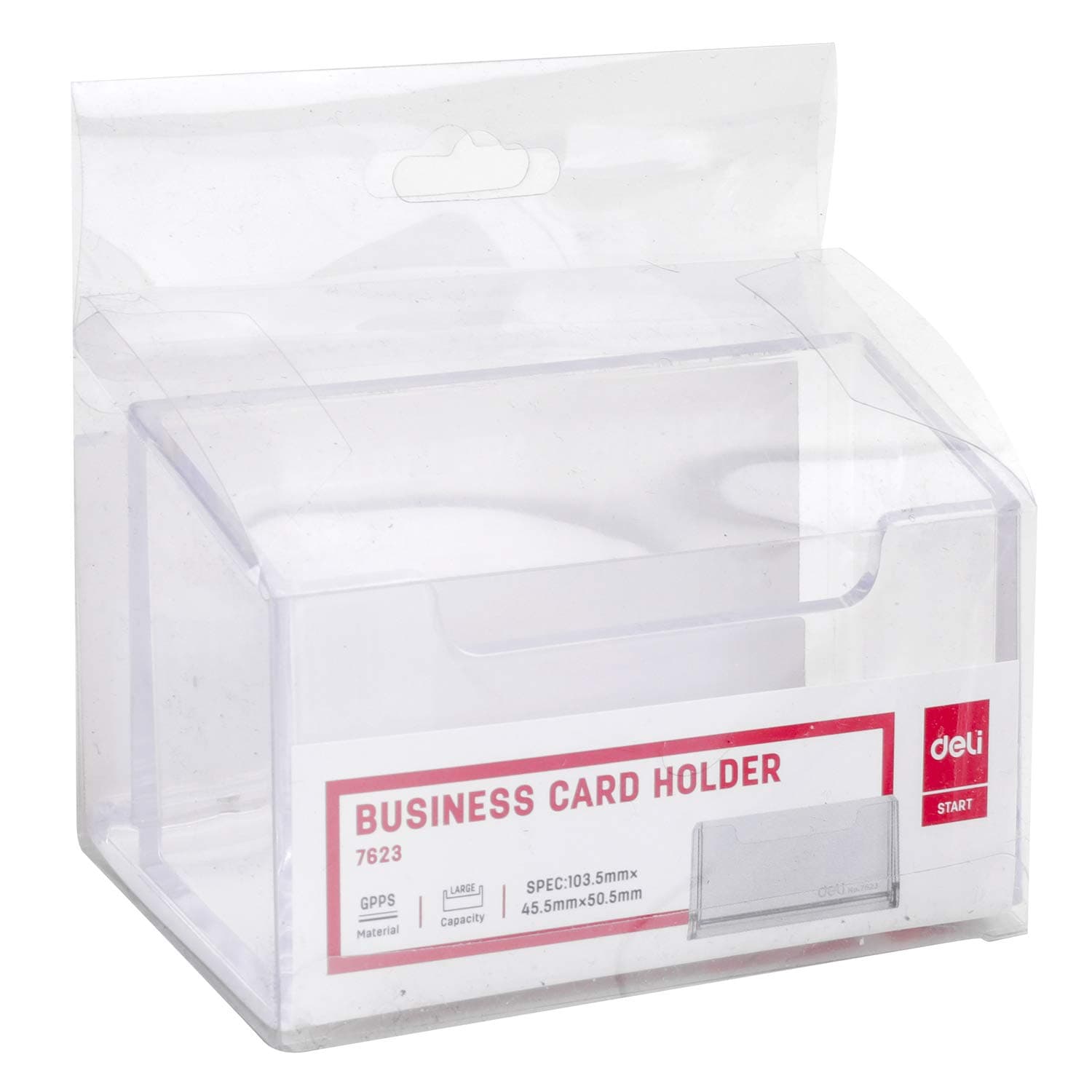 Deli E7621 Business Card Holder | Transparent Body Visiting Card Holder (Pack of 2)