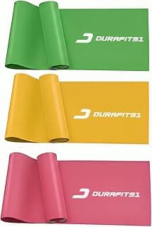 Durafit91 Resistance Bands Set of 3(Extra Light to Heavy) Exercise Thera Band for Unisex, Natural Latex Stretch Band for Yoga, Pilates, Strength Training,Home Workout,Gym Fitness,Physical Therapy