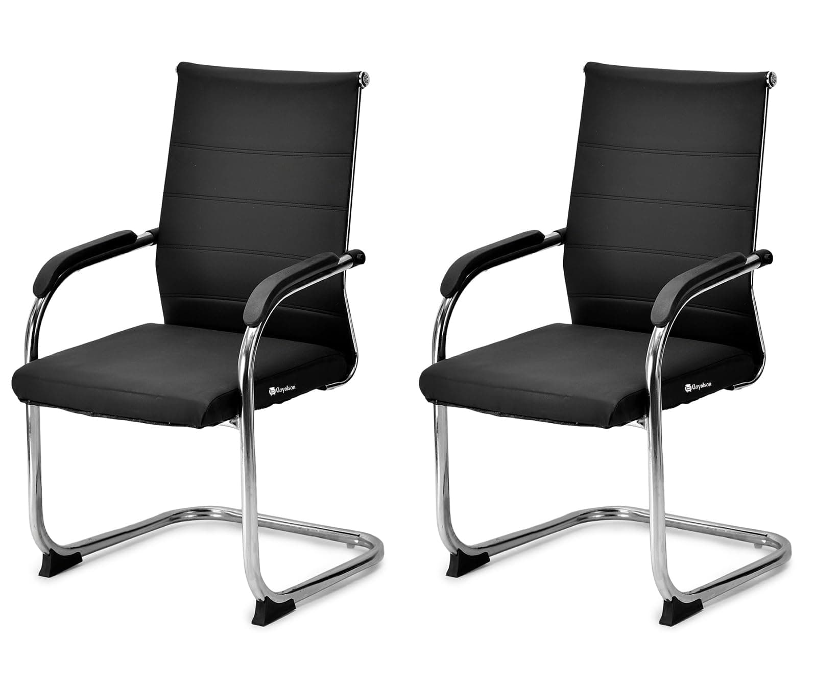 GOYALSON Chair Visitor Mesh Back and Chrome Base Suitable for Reception Home Conference Room Study Computer Restaurant Cushioned seat Heavy Duty Chair
