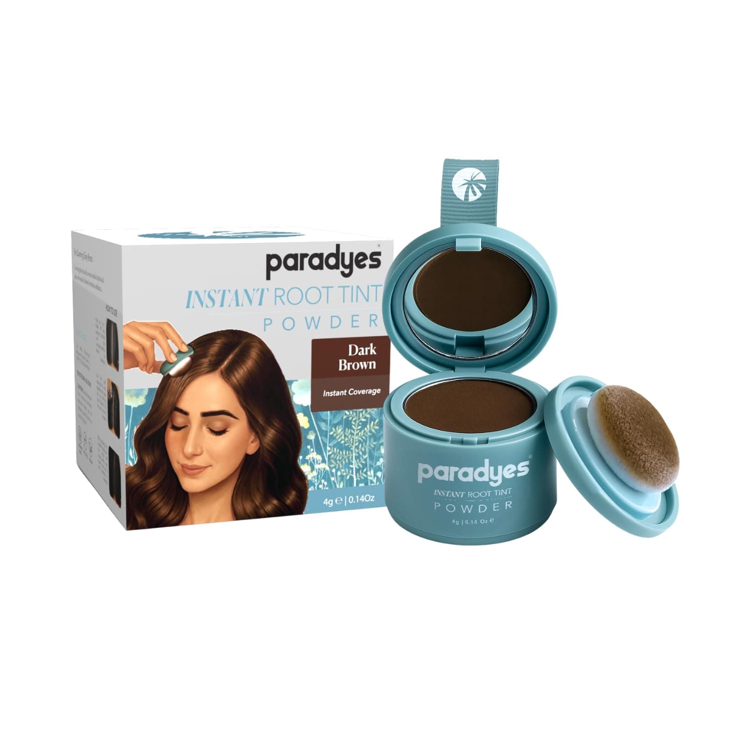 Paradyes Cover Up Powder Dark Brown Instant Root Tint | Covers Grey Roots & Bald Spots Instantly for Women & Men | Long-Lasting | Matte Finish | Easy Application | 4gm