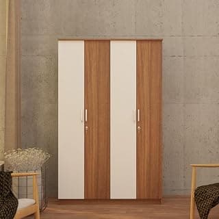 Tetra Engineered Wood 4-Door Wardrobe (Leon Teak, 4 Door)