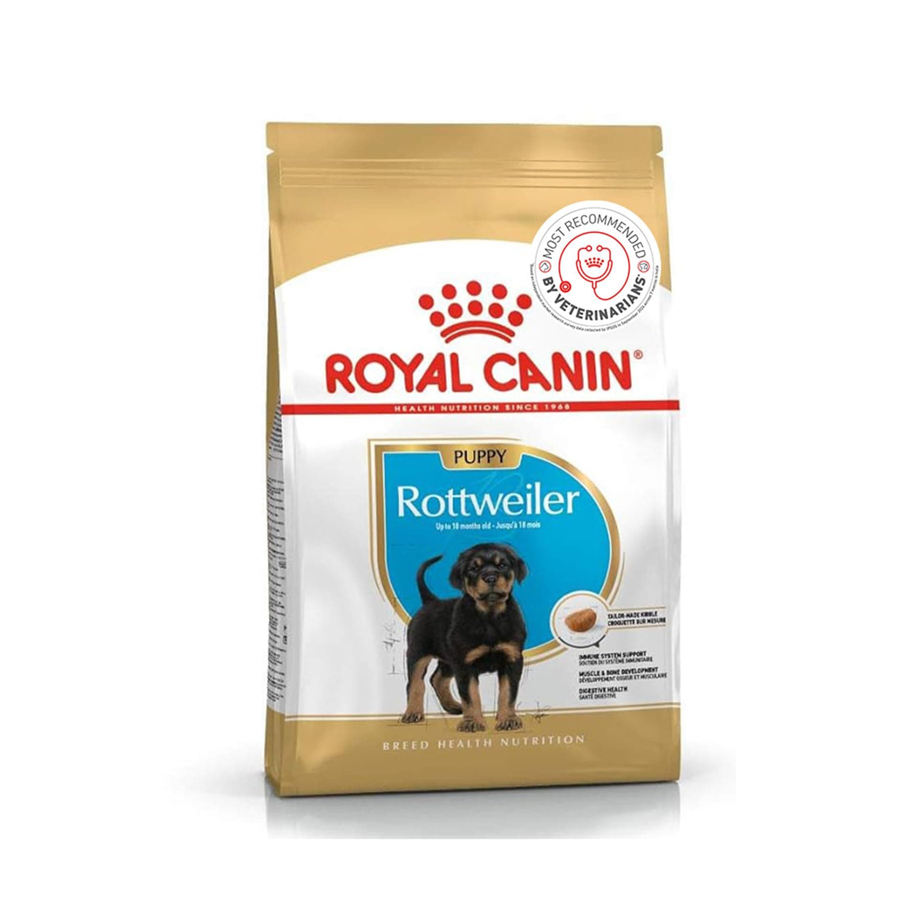 Royal Canin Rottweiler Puppy Food, 3 Kg, Dry Food, Supports Healthy Cardiac Function, Bone & Joint Health, Promotes Ideal Muscle Mass