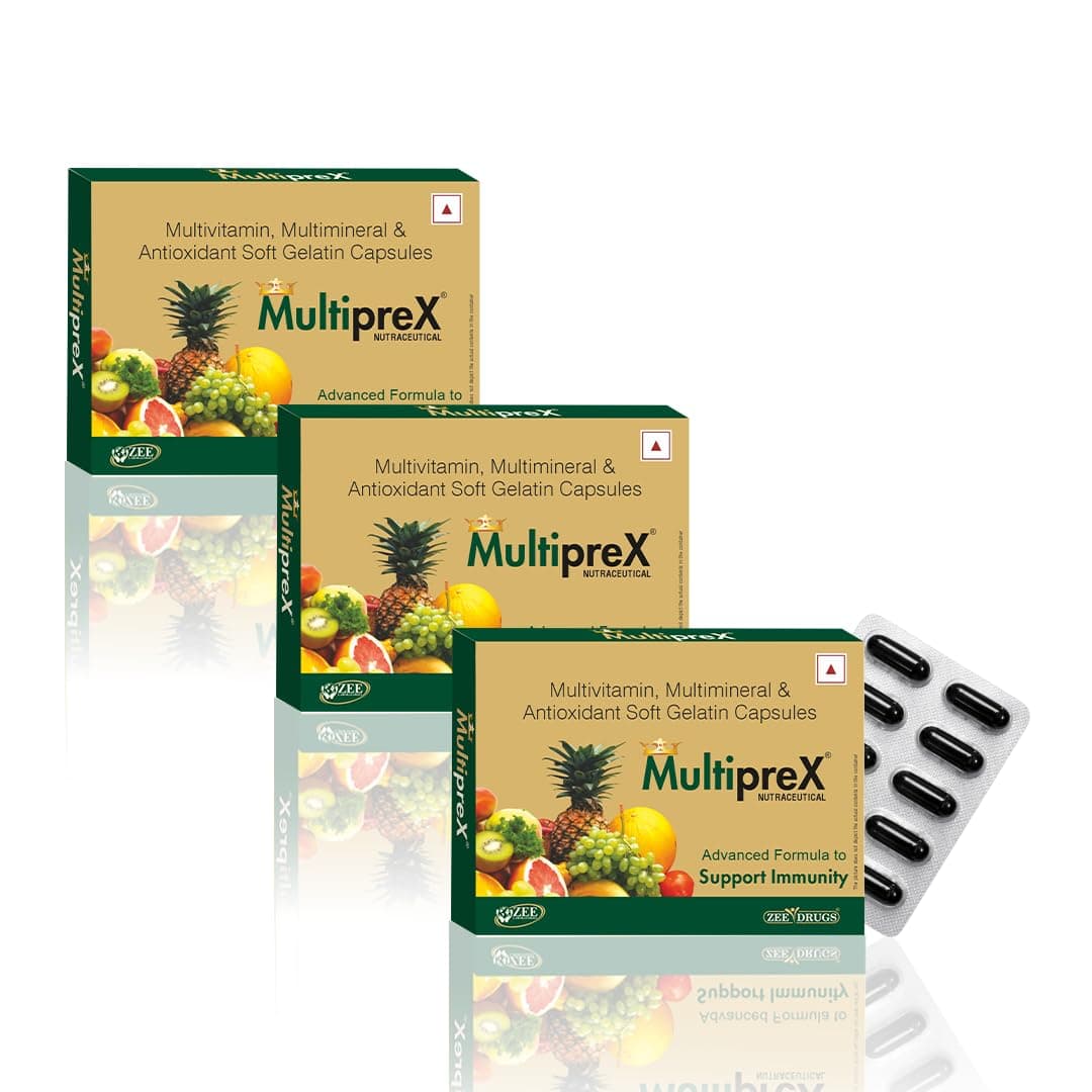 Multiprex Multivitamin & Multimineral Capsules – Daily Health Supplement – Boosts Immunity, Energy & Overall Wellness - (10 Capsules Each) - Pack of 3