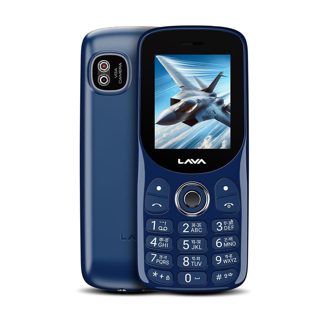 Lava A1 Tejas Dual SIM Keypad Phone with 2'' Big Display | Long-Lasting AI Battery | Type C USB Port | Vibration Alert | FM Radio & MP3 Player | Military-Grade Durability – Blue