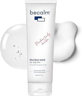 Becalm Daily Salicylic Acid Face Wash for Oily and Acne Prone Skin | Airy face wash for Men & Women | Soap & Sulphate free | Oil, Acne, Dullness, Pore control | Microbiome friendly | With Quaternium - 73 & Prebiotic | No fragrance