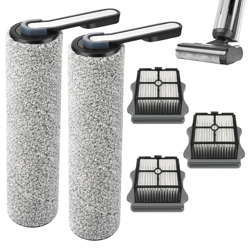 HASTHIP® 2 Replacement Brush Roll & 3 HEPA Filters for Tineco Wet Dry Vacuum S5/S5 Pro, Includes 2pcs Soft Microfiber Wet Dry Use Brush Roll, 3Pcs Filters for S5/S5 Pro