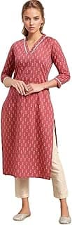 rytras Womens Cotton Straight Fit Floral Printed Kurta