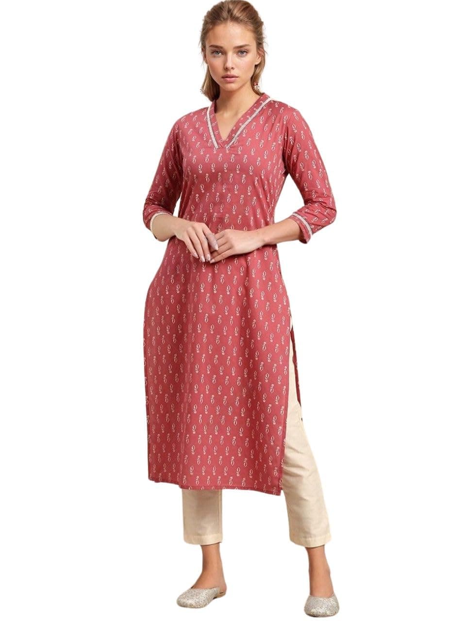 rytras Womens Cotton Straight Fit Floral Printed Kurta