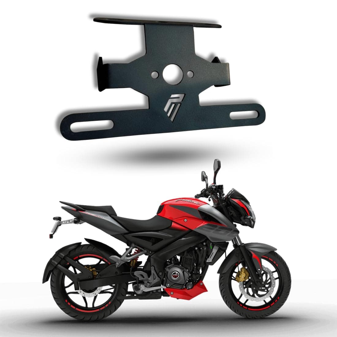 PHANTOM Heavy Tail Tidy for NS 200 Fendor Eliminator Bike Fairing Kit Bike Number Plate (Stainless Steel 15 cm x 5 cm)
