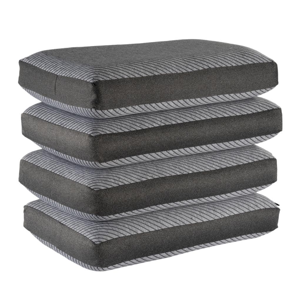 Wakefit Memory Foam Pillow Set of 4 | Large | 25x15x4 Inch Orthopedic Pillows for Neck Pain | Machine Washable Jacquard Cover with Zipper | 2 Year Manufacturer Warranty - Light Grey
