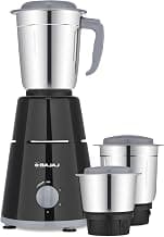 Bajaj GX1 Ninja Series 500W Mixer Grinder With 3 Jars (Stainless Steel Jars) | Superior Mixie For Kitchen | Durable Mixer Grinder | DuraCut Blades | 2 Yrs Warranty 【Black】