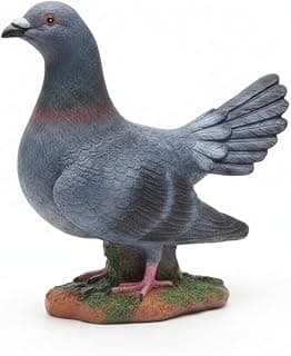 ATORSE® Textured Resin Pigeon Statue Painted Pigeon Statue Molded Base Resin Bird Ornament Decorative, Gray a