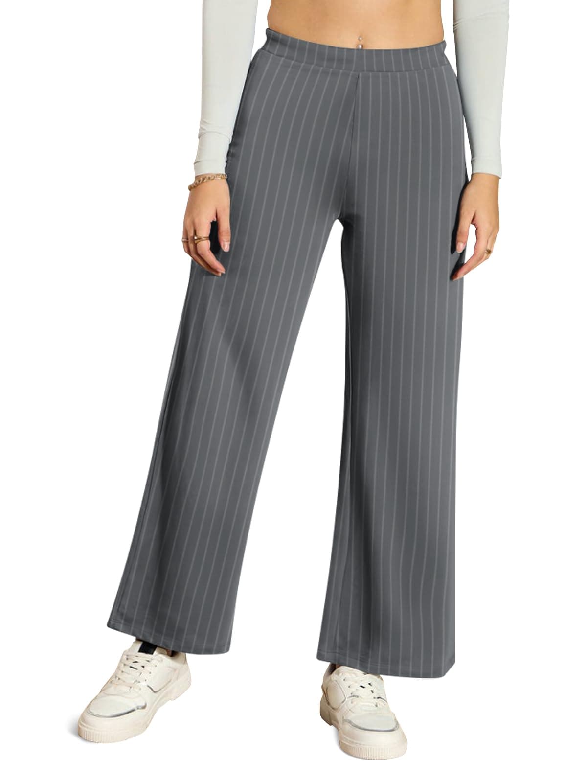 HELLCAT Trendy Trousers for Women | Women Trouser Pants | KoreanTrousers for Women | Palazzo for Women | Baggy FitTrousers | Bell BottomTrousers