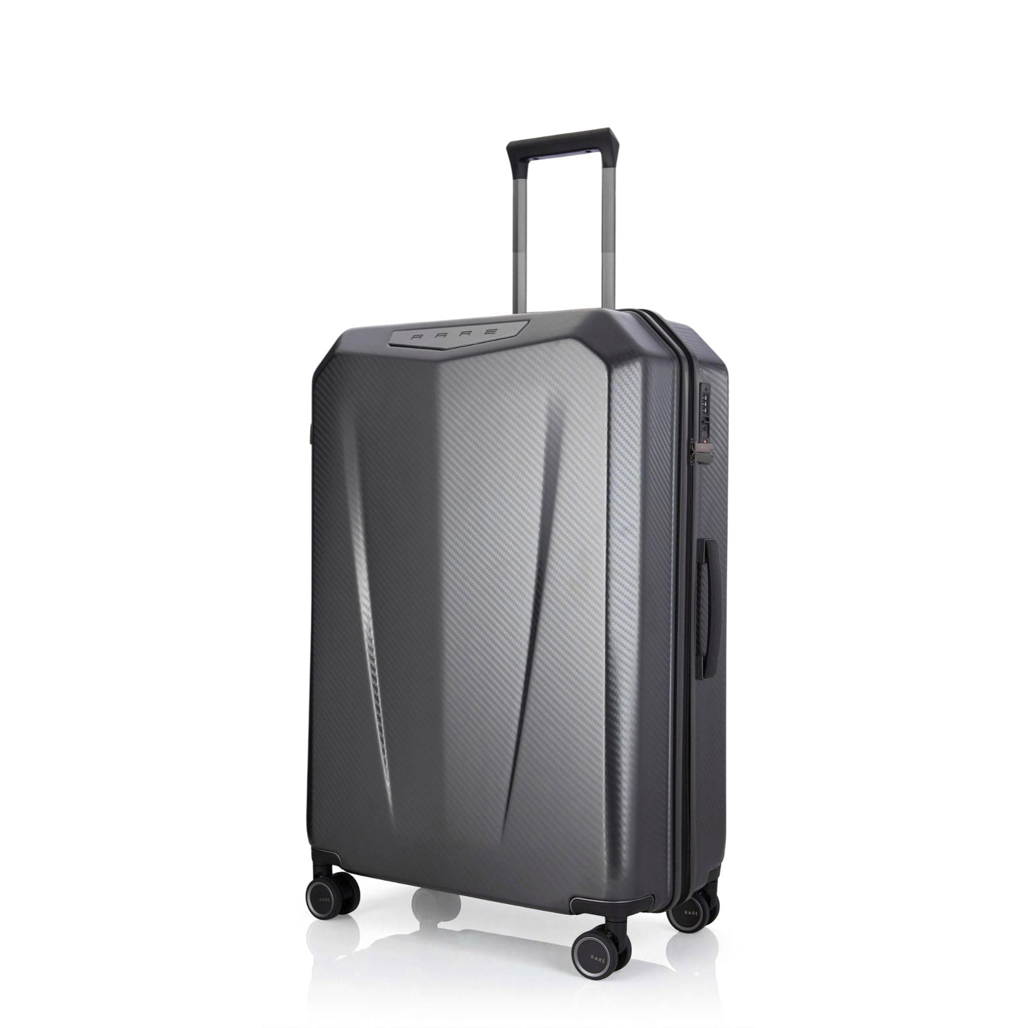 Rare Rabbit Gallardo Medium Size Carbon Fibre Hard Trolley Bag Polycarbonate Antiscratch Travel Suitcase with 8 Silent Wheels and a Sturdy TSA Lock - Luggage for Men & Women