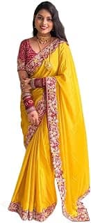 Vragi Women Elegant Multicolor Saree(SUPERSTAR MUSTARD_J_#HC)