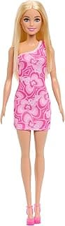 Barbie Dolls in Barbiecore-Inspired Outfits with Pink & Purple Heels, Variety of Pink Patterned Dresses and Hair Colors