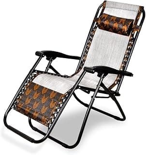 ginoya brothers Stainless Steel - Recliner Sleeping Chair With Adjustable & Foldable Legs For Beach, Home Lounging, Camping Outdoor Activity (Dabbal Colour), Black