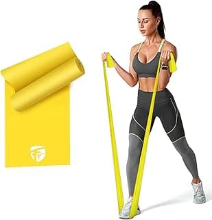 FirstFit Natural Rubber Resistance Loop Bands | Elastic Exercise Band Set | Best Resistant Workout Loops for Booty, Glute, Leg & Thigh Exercising (1.5 Meter Yellow) - (10-15 lbs)