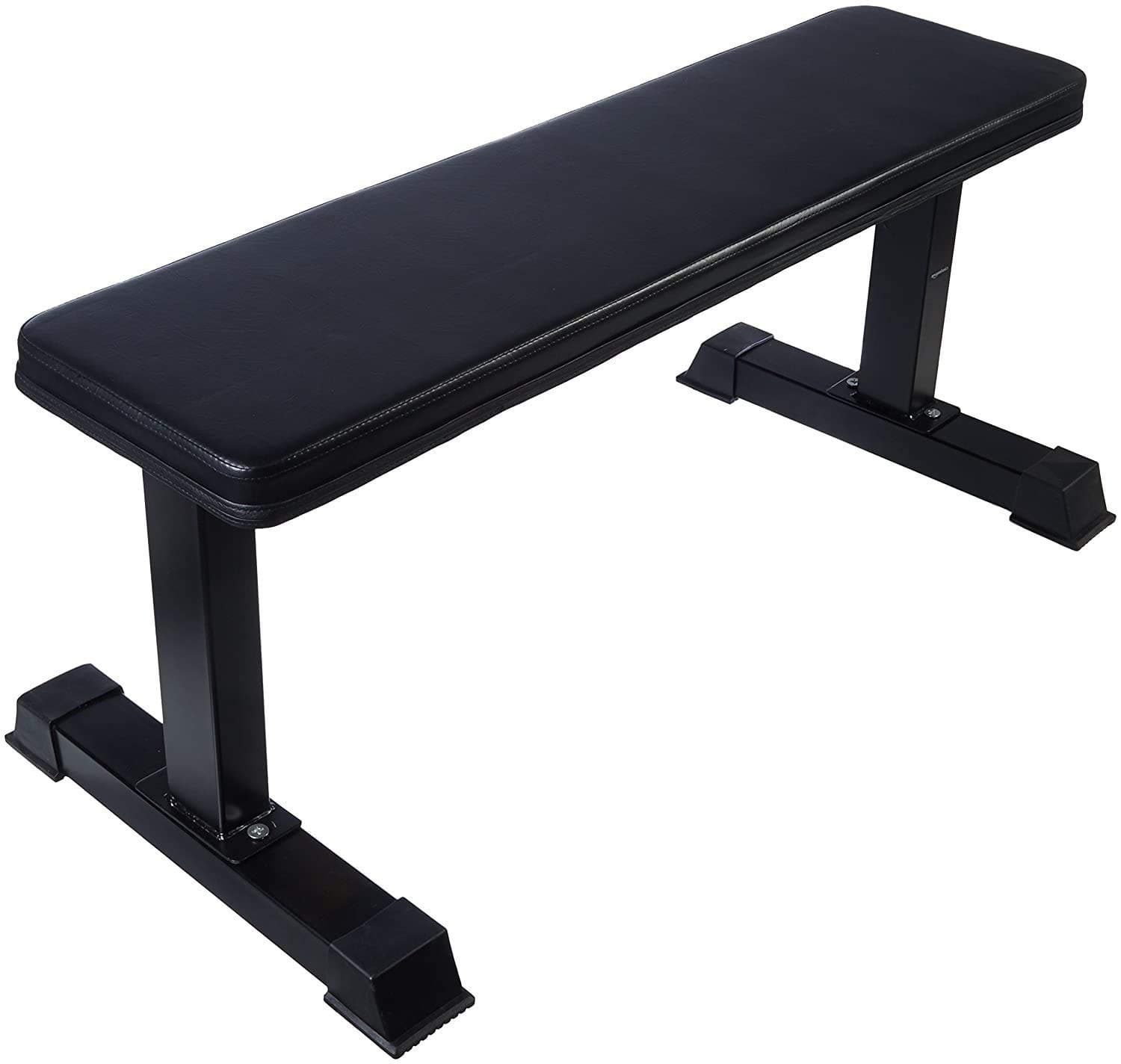 SX Fitness Heavy Duty Multi-Functional Adjustable Flat, Incline and Decline Weight Bench for Home Gym, Strength Training, Abdominal and Full Body Workout Capacity - 280 kg, Black (Flat Gym Bench)