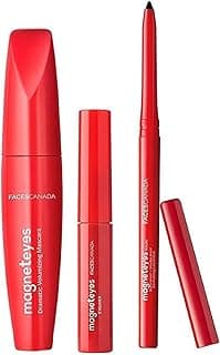 FACES CANADA Magneteyes Range Trio Pack - Black, 13.35 g | Kajal + Eyeliner + Mascara | Lightweight | Long Lasting | Smooth Texture | Precise Application | Intense Color Payoff | Paraben Free