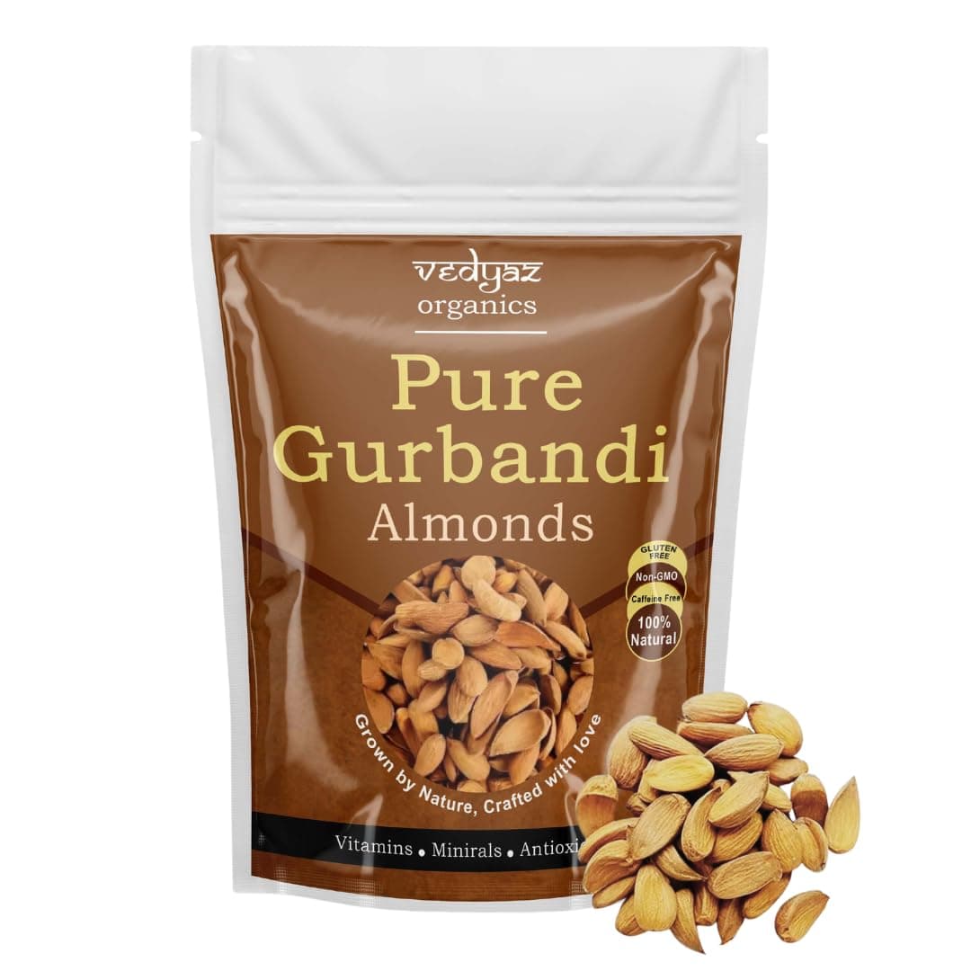 Vedyaz Organics 100% Pure Afghan Gurbandi Badam - 500 Gm - Fresh & Natural Almonds/Afgani Choti Giri | Dry Fruits & Nuts | Rich in Vitamin & Healthy Snacking Almond
