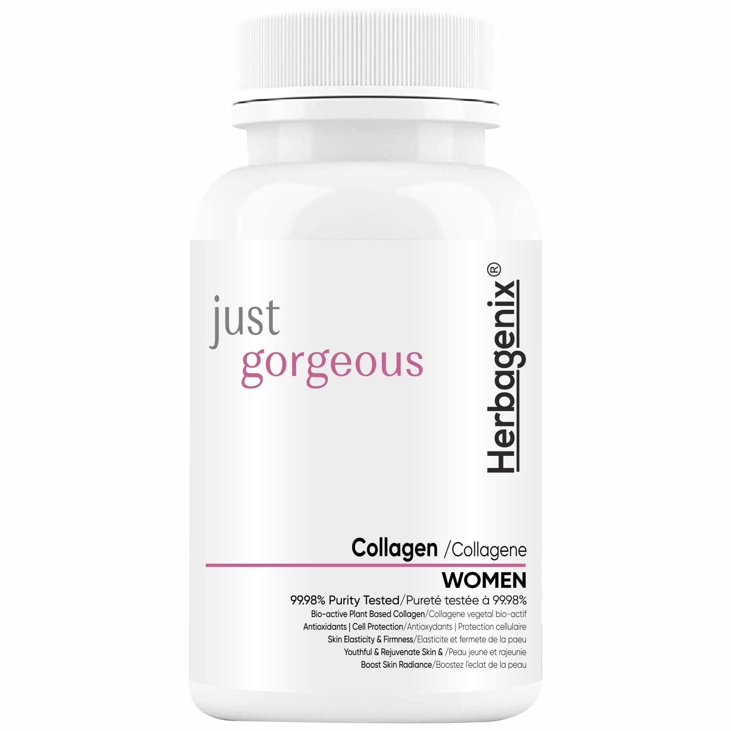HERBAGENIX Collagen Supplements For Women With Glutathione Powder,Biotin,Vitamin C,Collagen Peptides Plus Hyaluronic Acid Supplement For Skin Whitening Nail&Hair Growth-60 Veg Tablet(Pack 1),250 grams