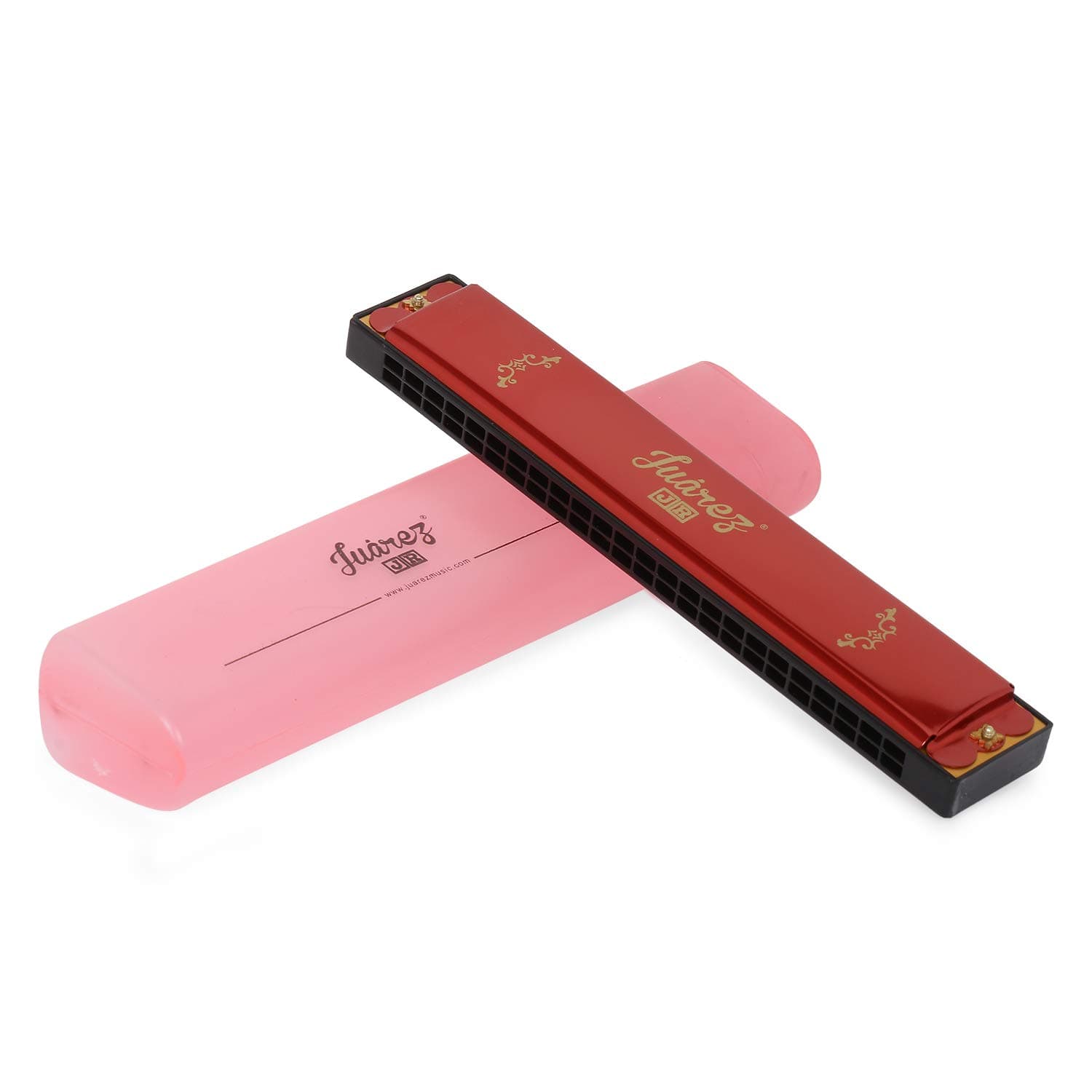 JUAREZ Junior JJ24HR 24 Holes Harmonica Key of C Scale | Mouth Organ | Cover - Aluminium | Comb - Abs | Reed – Brass Red
