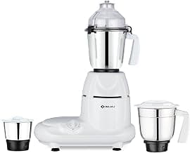 Bajaj Twister Mixer Grinder | 750 Watts | 3 Jars | Multitasker Blade | 2 Yr Warranty 【White】