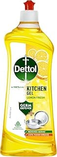 Dettol Dishwash liquid and Kitchen Gel || Cuts Tough Grease || Remove germs || Lemon Fragrance || 750ml (Bottle)